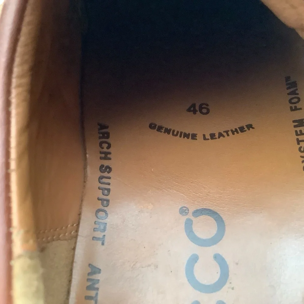 Ecco Men's Brown Leather Dress Shoes size 46 US 12‎